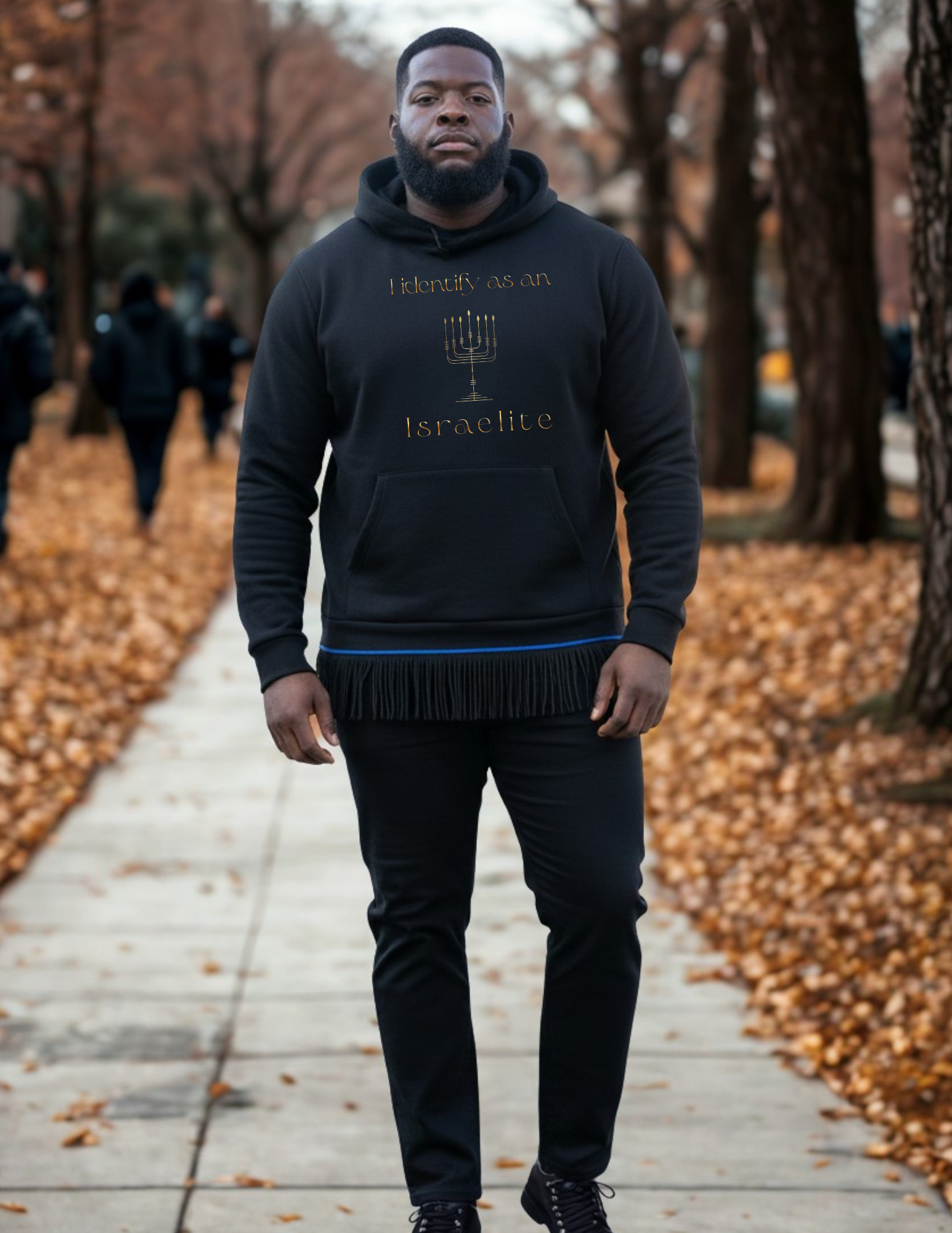I Identify as an Israelite- Black Hoodie (Metallic Gold) First Release