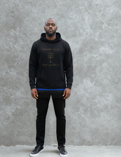 I Identify as an Israelite- Black Hoodie (Metallic Gold) First Release